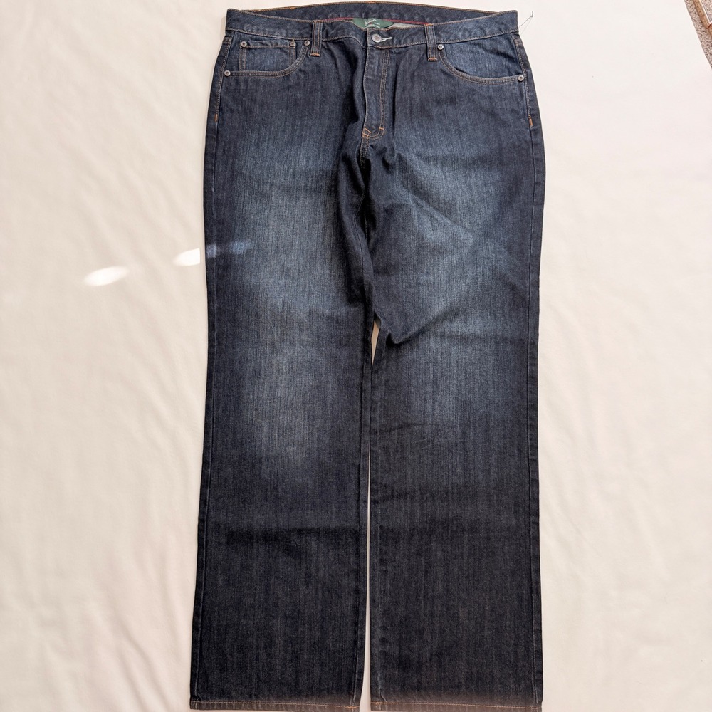 Woolrich Jeans Mens 36x32 Dark Wash Blue Straight Leg 100% Cotton Rugged Classic
